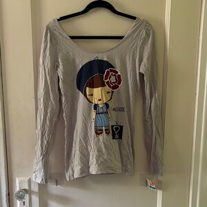 Harajuku Lovers Gray Long Sleeve Tee with Graphic